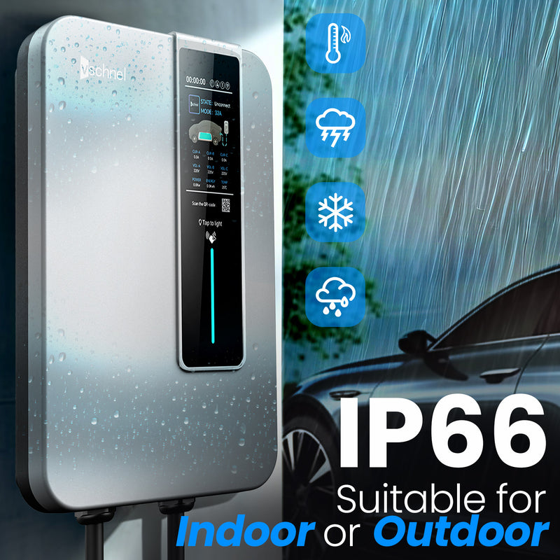 Load image into Gallery viewer, Vschnel EV Charger Level 2 48 amp Indoor/Outdoor Electric Car Charger, NEMA 14-50 EV Charger Plug UL/FCC WiFi Enabled EVSE Level 2 Charger, 27ft Cable - 240V Level 2 EV Charger