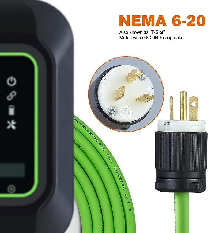 Load image into Gallery viewer, Vschnel Level 1-2 EV Charger,16A 110-240V 17ft Portable Electric Vehicle Charger,NEMA 6-20 Plug for J1772 Electric Cars