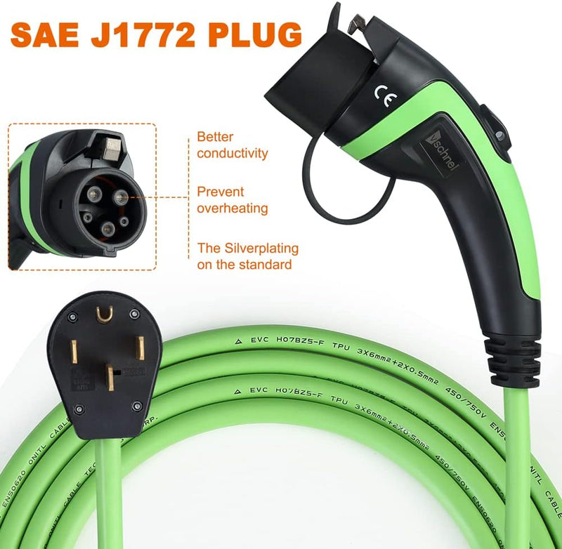 Load image into Gallery viewer, Vschnel Level 2 EV Charger 110-220V 8-32Amp Adjustable, 7.4kW Portable Electric Vehicle Charger Cable Indoor/Outdoor, NEMA 14-50 EVSE Personal EV Charger, Time Delay Function