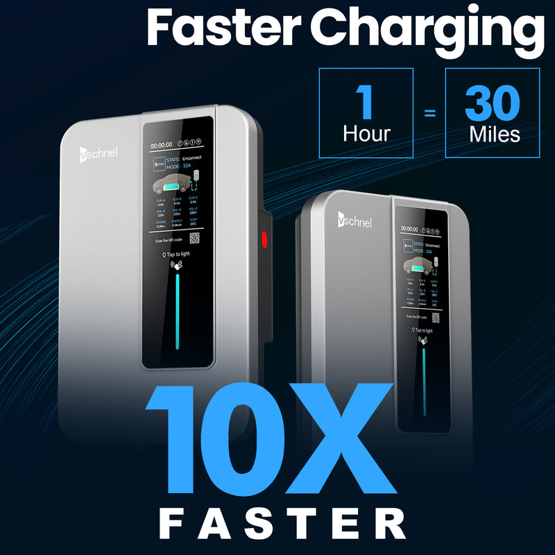 Load image into Gallery viewer, Vschnel EV Charger Level 2 48 amp Indoor/Outdoor Electric Car Charger, NEMA 14-50 EV Charger Plug UL/FCC WiFi Enabled EVSE Level 2 Charger, 27ft Cable - 240V Level 2 EV Charger