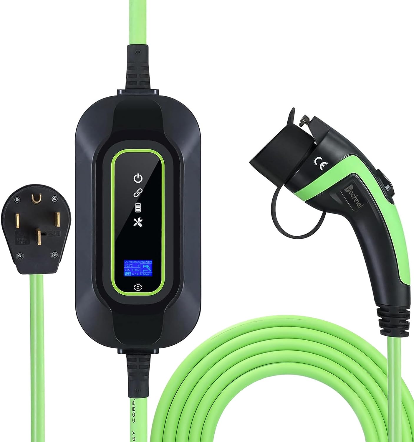 Vschnel Level 2 EV Charger 110-220V 8-32Amp Adjustable, 7.4kW Portable Electric Vehicle Charger Cable Indoor/Outdoor, NEMA 14-50 EVSE Personal EV Charger, Time Delay Function