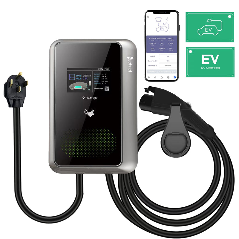 Load image into Gallery viewer, Vschnel Level 2 EV Charger Station 8-48Amp Adjustable Current MAX 11.5KW WiFi Connector NEMA 14-50 Personal EV Charging Stations 27ft Cable UL/FCC 240V Wallbox for J1772
